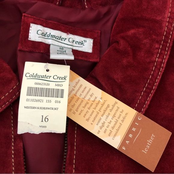 Coldwater Creek Rust Western Suede Knit Sweater Jacket Long Sleeve NWT size 16 - Picture 7 of 11